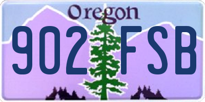 OR license plate 902FSB