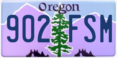 OR license plate 902FSM