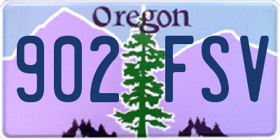 OR license plate 902FSV