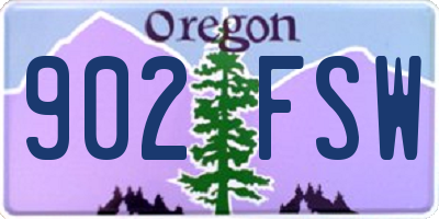 OR license plate 902FSW