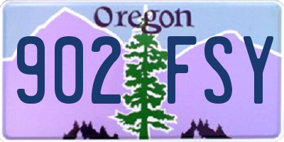 OR license plate 902FSY