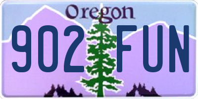 OR license plate 902FUN