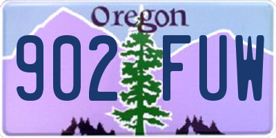 OR license plate 902FUW