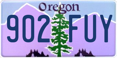 OR license plate 902FUY