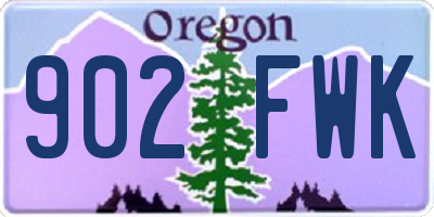 OR license plate 902FWK