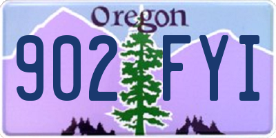 OR license plate 902FYI
