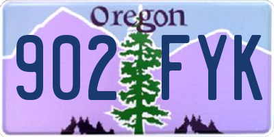 OR license plate 902FYK