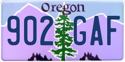 OR license plate 902GAF
