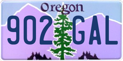 OR license plate 902GAL