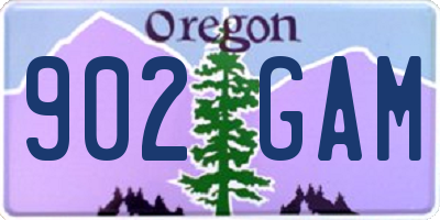 OR license plate 902GAM