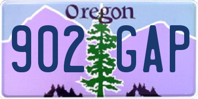 OR license plate 902GAP