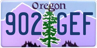 OR license plate 902GEF