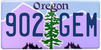 OR license plate 902GEM