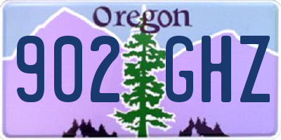 OR license plate 902GHZ