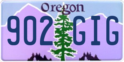 OR license plate 902GIG