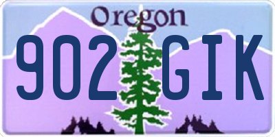 OR license plate 902GIK