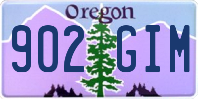 OR license plate 902GIM