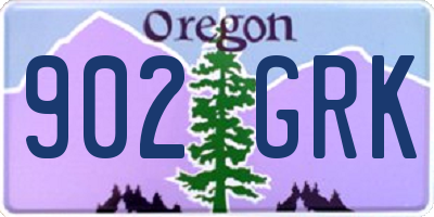 OR license plate 902GRK