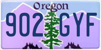 OR license plate 902GYF