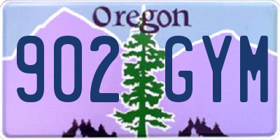 OR license plate 902GYM