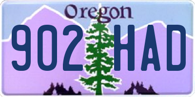 OR license plate 902HAD