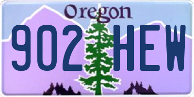 OR license plate 902HEW