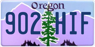 OR license plate 902HIF