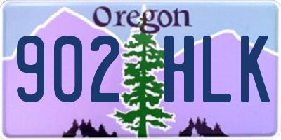 OR license plate 902HLK
