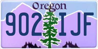 OR license plate 902IJF