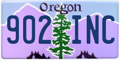 OR license plate 902INC