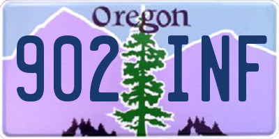 OR license plate 902INF