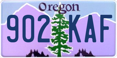 OR license plate 902KAF