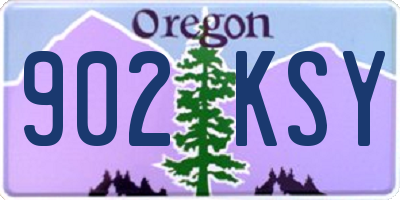 OR license plate 902KSY