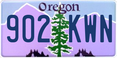 OR license plate 902KWN