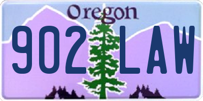 OR license plate 902LAW