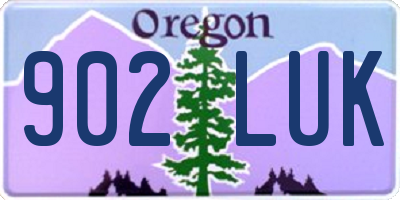 OR license plate 902LUK