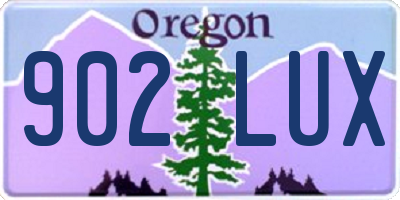OR license plate 902LUX
