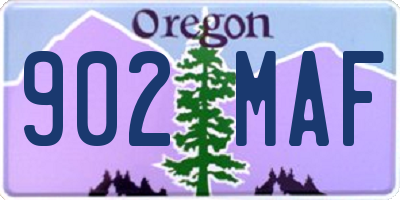 OR license plate 902MAF