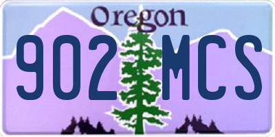 OR license plate 902MCS
