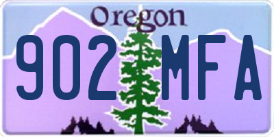 OR license plate 902MFA