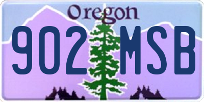 OR license plate 902MSB