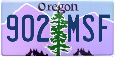 OR license plate 902MSF