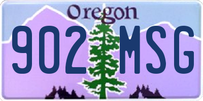 OR license plate 902MSG