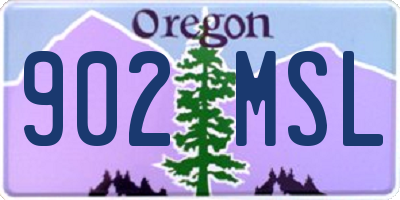 OR license plate 902MSL