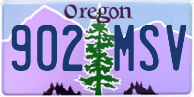 OR license plate 902MSV