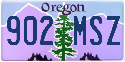 OR license plate 902MSZ