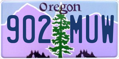OR license plate 902MUW