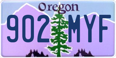 OR license plate 902MYF