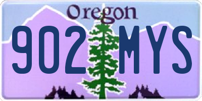 OR license plate 902MYS