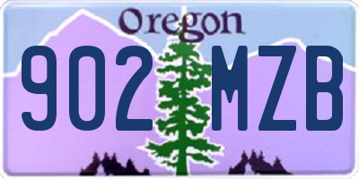 OR license plate 902MZB